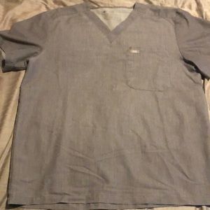 Mens Figs Leon Scrub Top in Graphite - Size Large